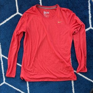 Nike Red Dri-FIT Long Sleeve Top